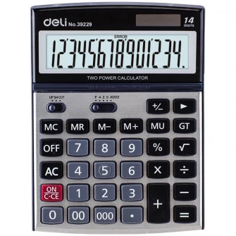 Calculator de birou Deli 39229, metal, 14 digiti