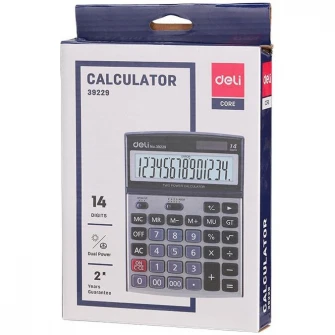 Calculator de birou Deli 39229, metal, 14 digiti