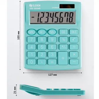 Calculator de birou Eleven, SDC-805, 8 digiti, verde