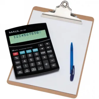 Calculator de birou MAUL MTL800, 12 digits, afisaj display cu 2 randuri - negru