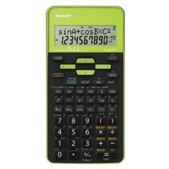 Calculator stiintific SHARP 10 digits, 273 functiuni, dual power,EL-531THBGR-negru/verde