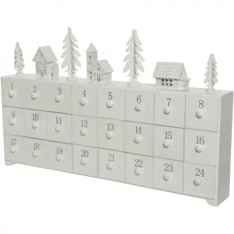 Calendar advent White Winter Decoris, 44.5x7xH28 cm, MDF