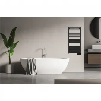 Calorifer de baie Tesy TH 01 750 W B, 700 W, Montaj pe perete, Termostat electronic, Functii Confort, Eco, Anti-inghet, Touch control, Negru