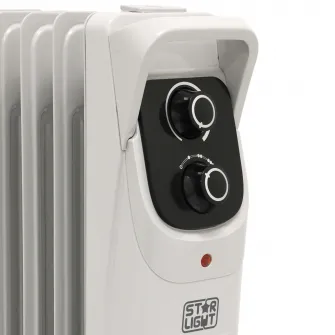 Calorifer electric cu ulei Star-Light YOH11G, 2500 W, 11 elementi 145 x 582 mm, 5 canale ulei, 3 trepte de putere, Termostat reglabil, Indicator luminos, Gri