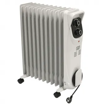 Calorifer electric cu ulei Star-Light YOH11G, 2500 W, 11 elementi 145 x 582 mm, 5 canale ulei, 3 trepte de putere, Termostat reglabil, Indicator luminos, Gri