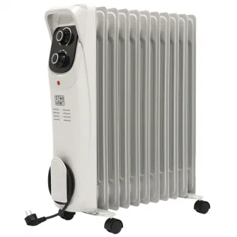 Calorifer electric cu ulei Star-Light YOH11G, 2500 W, 11 elementi 145 x 582 mm, 5 canale ulei, 3 trepte de putere, Termostat reglabil, Indicator luminos, Gri