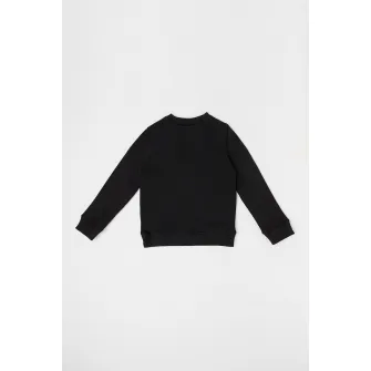 CALVIN KLEIN, Bluza de trening din amestec de bumbac cu logo, Negru, Galben, Albastru, 128 CM