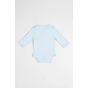 CALVIN KLEIN, Body din amestec de bumbac cu logo, Alb, Albastru deschis, 68 CM