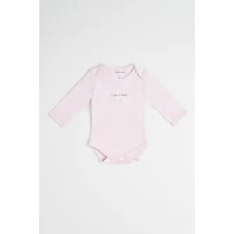 CALVIN KLEIN, Body din amestec de bumbac cu logo, Roz pal, 92 CM