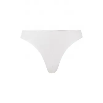 CALVIN KLEIN, Chiloti tanga de dantela cu talie medie, Alb, M