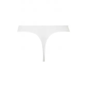 CALVIN KLEIN, Chiloti tanga de dantela cu talie medie, Alb, M