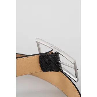CALVIN KLEIN, Curea din piele, Negru, Maro, 95