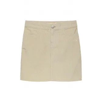 CALVIN KLEIN, Fusta mini din amestec de bumbac organic cu aspect catifelat, Alb fildes, 164 CM