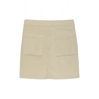 CALVIN KLEIN, Fusta mini din amestec de bumbac organic cu aspect catifelat, Alb fildes, 170 CM