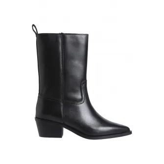 CALVIN KLEIN JEANS, Cizme western de piele, Negru, 37