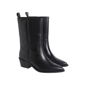 CALVIN KLEIN JEANS, Cizme western de piele, Negru, 37