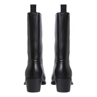 CALVIN KLEIN JEANS, Cizme western de piele, Negru, 37