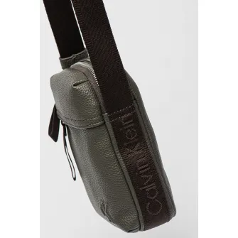 CALVIN KLEIN JEANS, Geanta crossbody din piele ecologica Young Interesting, Gri inchis