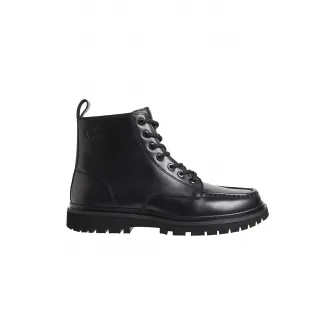 CALVIN KLEIN JEANS, Ghete de piele cu cusaturi evidentiate, Negru, 40