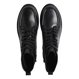 CALVIN KLEIN JEANS, Ghete de piele cu cusaturi evidentiate, Negru, 40