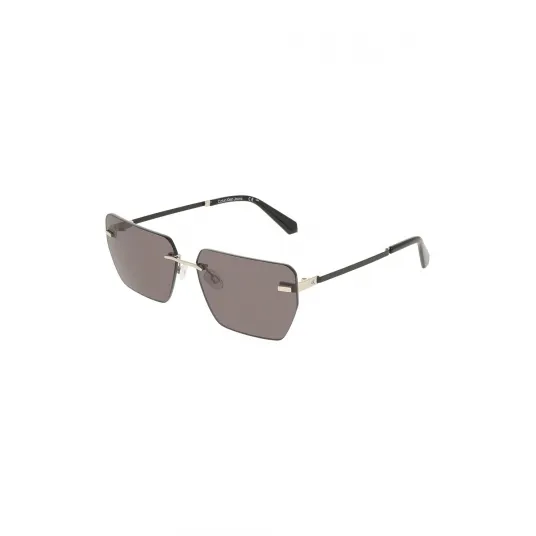 CALVIN KLEIN JEANS, Ochelari de soare patrati cu model unisex, Auriu, Gri inchis, 62-15-145