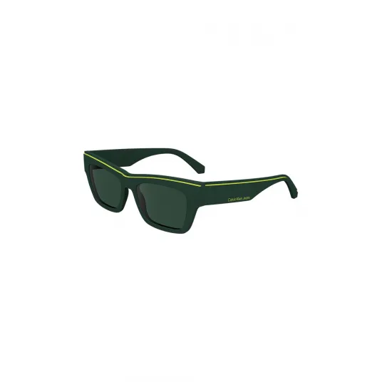 CALVIN KLEIN JEANS, Ochelari de soare unisex dreptunghiulari, Verde inchis, 52-17-145