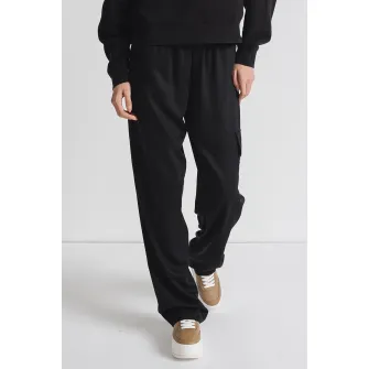 CALVIN KLEIN JEANS, Pantaloni cargo cu croiala ampla, Negru stins, M