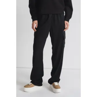 CALVIN KLEIN JEANS, Pantaloni cargo cu croiala ampla, Negru stins, M