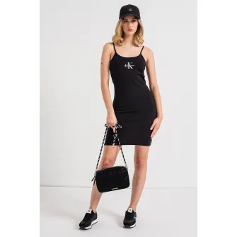 CALVIN KLEIN JEANS, Rochie scurta cu bretele subtiri, Negru, XS