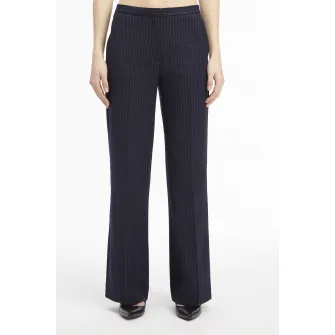CALVIN KLEIN, Pantaloni cu croiala ampla si model cu dungi discrete, Albastru ultramarin, 36