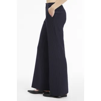 CALVIN KLEIN, Pantaloni cu croiala ampla si model cu dungi discrete, Albastru ultramarin, 36