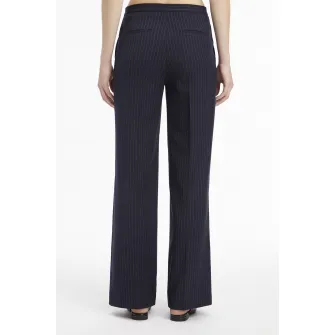 CALVIN KLEIN, Pantaloni cu croiala ampla si model cu dungi discrete, Albastru ultramarin, 36