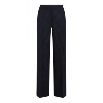 CALVIN KLEIN, Pantaloni cu croiala ampla si model cu dungi discrete, Albastru ultramarin, 36