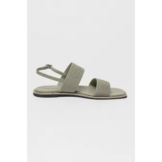 CALVIN KLEIN, Sandale cu logo, Verde prafuit, 40