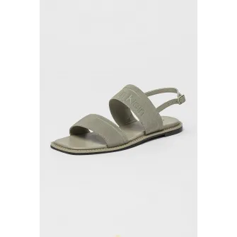CALVIN KLEIN, Sandale cu logo, Verde prafuit, 40