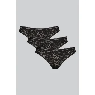 CALVIN KLEIN, Set de chiloti cu banda logo in talie - 3 perechi, Negru, Alb murdar, M