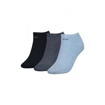 CALVIN KLEIN, Set de sosete pana la glezna - 3 perechi, Gri inchis melange, Albastru deschis melange, One Size
