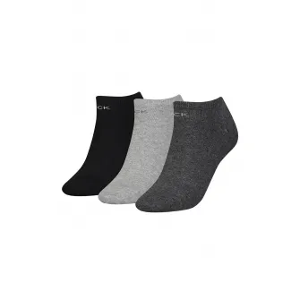 CALVIN KLEIN, Set de sosete pana la glezna - 3 perechi, Gri/negru, One Size