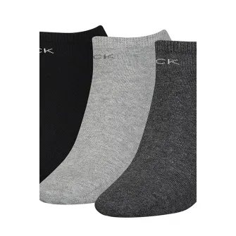CALVIN KLEIN, Set de sosete pana la glezna - 3 perechi, Gri/negru, One Size