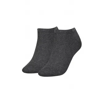 CALVIN KLEIN, Set de sosete pana la glezna cu logo - 2 perechi, Gri antracit, One Size