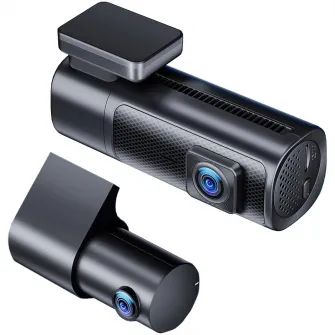 Camera auto de bord duala EUKI D900 5K WiFi, Starlight Night Vision, GPS, 170°, ecran IPS 1.47