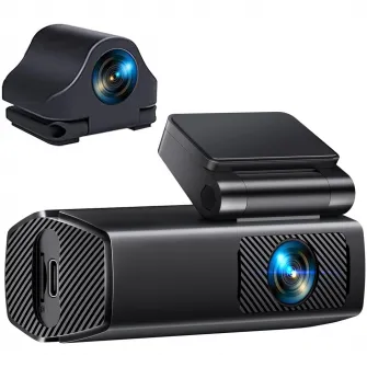Camera auto de bord duala EUKI X11 4K WiFi, Night Vision, 170°, aplicatie dedicata, G-sensor si monitorizare parcare