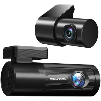 Camera auto de bord Wolfbox i105 4K+1080P, WiFi, Night Vision, 170°, GPS, aplicatie dedicata, G-sensor si monitorizare parcare