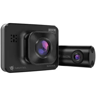 Camera Auto DVR Navitel R250 Dual filmare fata-spate, cu Night Vision, ecran 2.0, FullHD si 140° camera fata + HD si 100° camera spate, G-sensor, auto-start, mod parcare, baterie Li-Pol