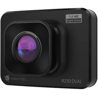 Camera Auto DVR Navitel R250 Dual filmare fata-spate, cu Night Vision, ecran 2.0, FullHD si 140° camera fata + HD si 100° camera spate, G-sensor, auto-start, mod parcare, baterie Li-Pol