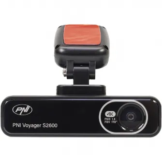 Camera auto DVR PNI Voyager S2600 WiFi 4K Ultra HD, fara display, functie Monitorizare parcare, G-sensor, inregistrare video si audio, alimentare 12V/24V