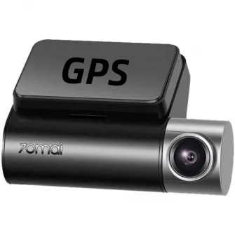Camera auto DVR Xiaomi 70mai A500S Dash Cam Pro Plus 2.7K 1944p, IPS 2.0, 140 FOV, ADAS, GPS, Night Vision, Wi-Fi + camera spate Xiaomi 70mai RC06 full HD la 30 fps, unghi vizualizare 130°
