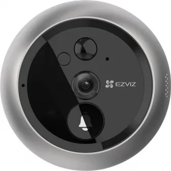Camera de supraveghere Ezviz DP2C cu sonerie, 2MP, 1080p, IR5m, baterie de 4600 mAh, ecran color de 4,3, unghi larg de 155° si senzor PIR, audio bidirectional si vizualizare live disponibila