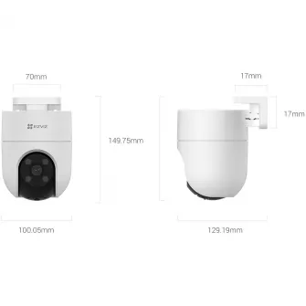 Camera de supraveghere Ezviz H8C Pan  Tilt Wi-Fi, 2MP, Full HD, AI-Powered Human Shape Detectionn, Auto-Tracking, Two-Way Talk, Color Night Vision, Weatherproof Design