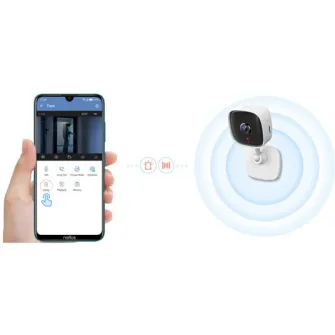 Camera de supraveghere Smart TP-Link Tapo C100 cu Night Vision, Full HD 1080P, Functie Baby Monitor Wireless Audio Video, Detectarea miscarii, Alarma sonora si luminoasa, Two-Way Audio, Mod Privacy, Stocare locala, IP Wi-Fi, Alb